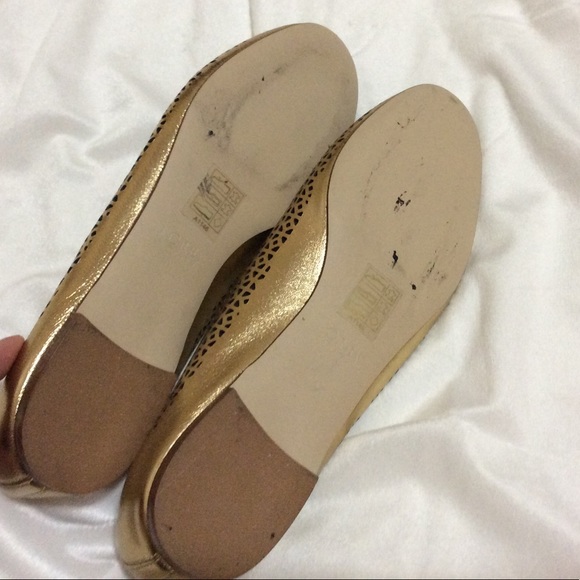 J.Crew gold leather laser ballet MADE IN ITALY 7 - Picture 7 of 8